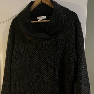 Ellen Tracy grey cowl neck sweater